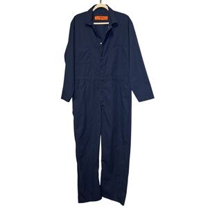Red Kap Men's Navy Blue Twill Coveralls Speed Suit Size 44R Regular‎